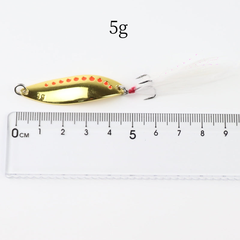 2 pcs Long cast sequin metal leach spoon lure