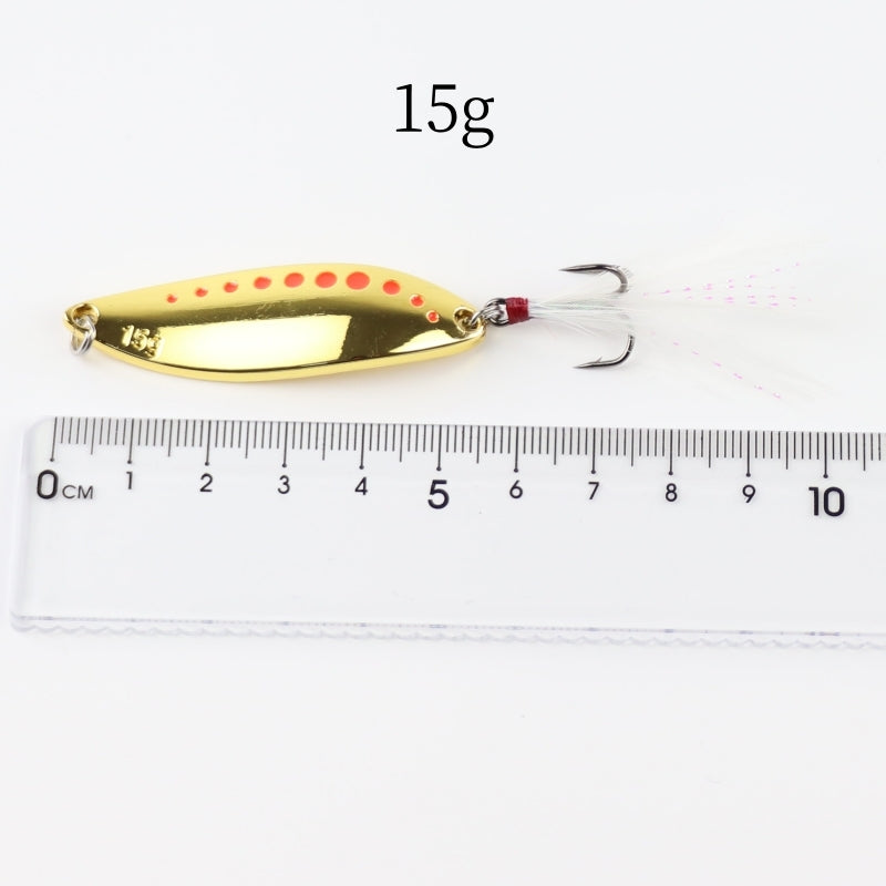 2 pcs Long cast sequin metal leach spoon lure