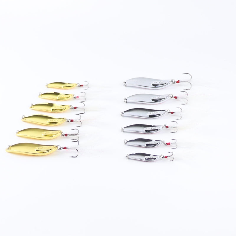 2 pcs Long cast sequin metal leach spoon lure