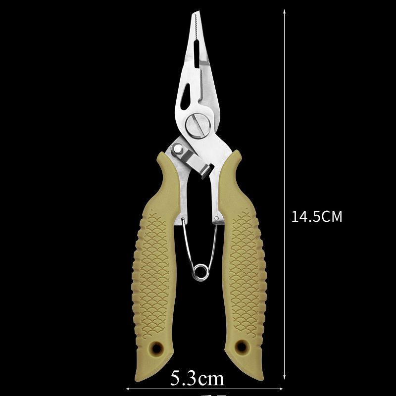 5pcs Multifunctional fish scale handle Electroplating Titanium fishing pliers
