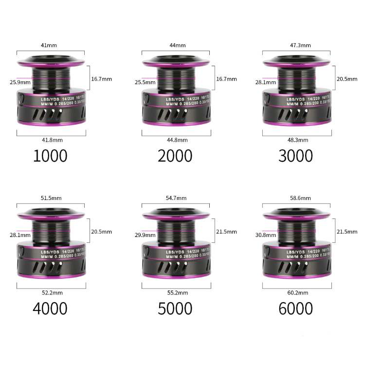 5 pcs 1000-6000 Spinning Reel Factory