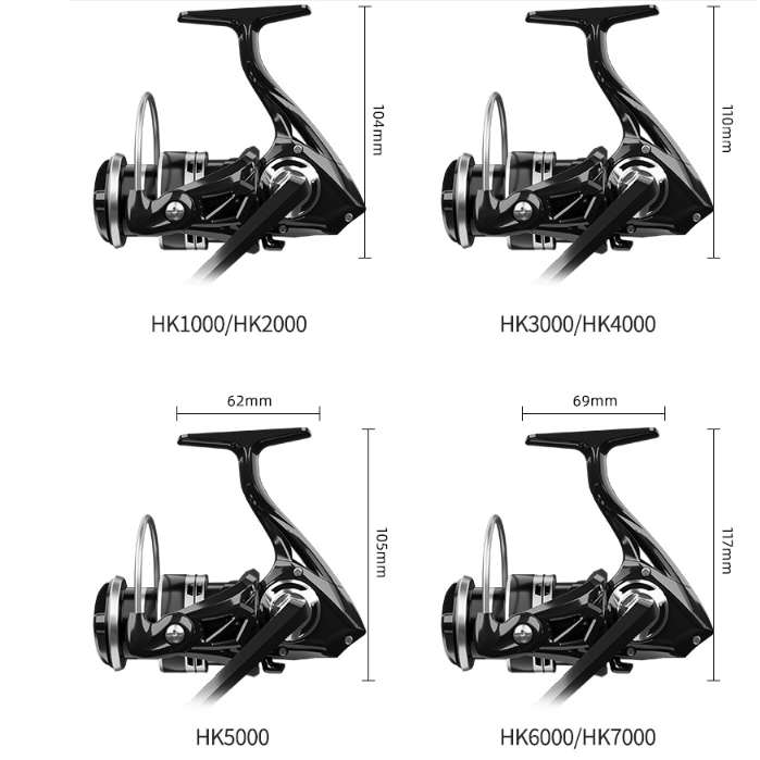 5 pcs 1000-7000 fishing reel wholesaler