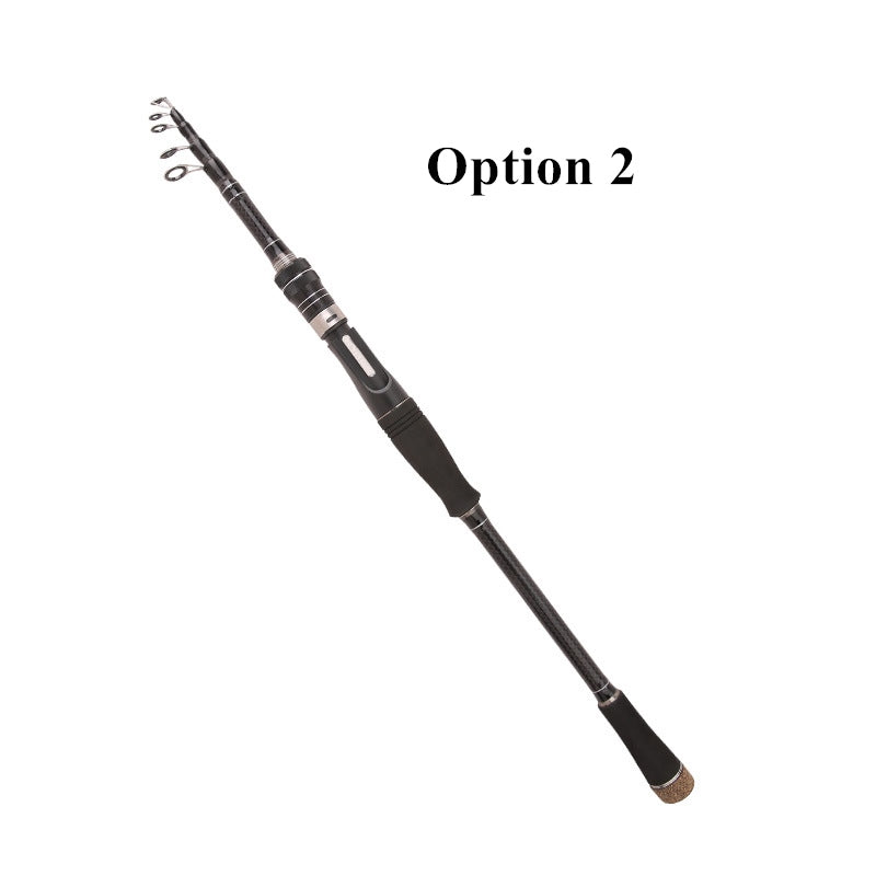 2pcs carbon telescopic hard fishing rod
