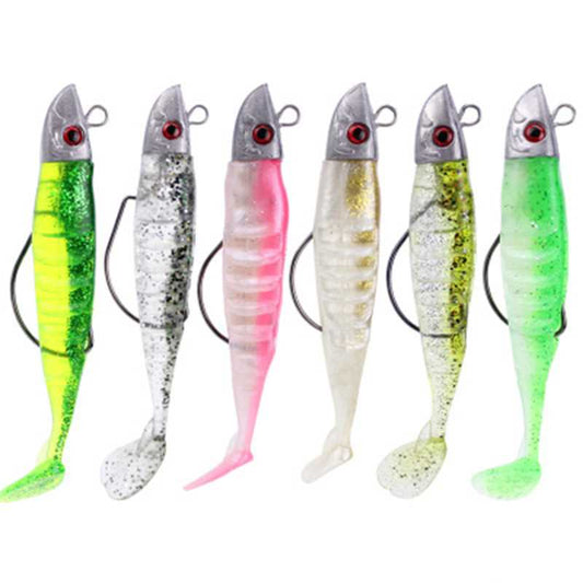 5pc 15.5g /26g plastic soft lure with crank hook