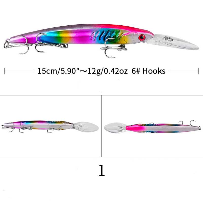 2 pc 15cm 12.5g floating minnow lure