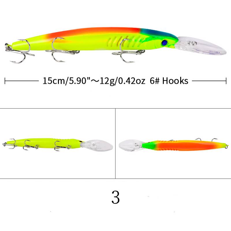 2 pc 15cm 12.5g floating minnow lure