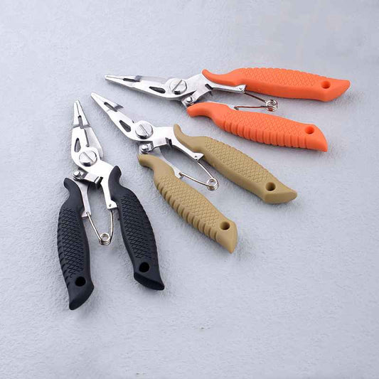 5pcs Multifunctional fish scale handle Electroplating Titanium fishing pliers